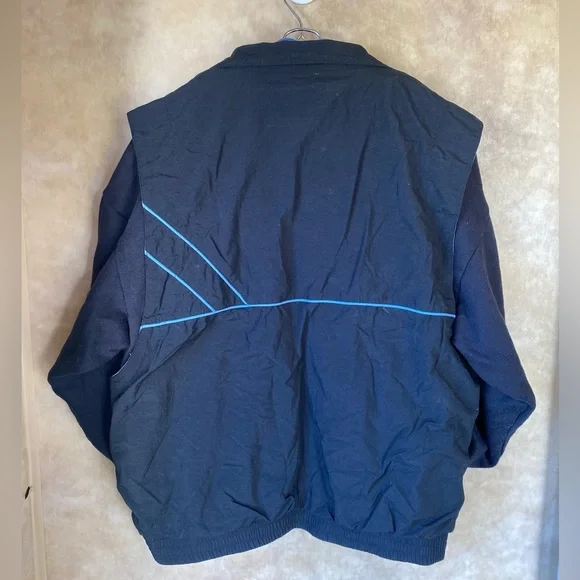 Nike Men's Black Blue Dual Layer Windbreaker Sweater Vest Jacket Vintage Medium - Picture 2 of 5
